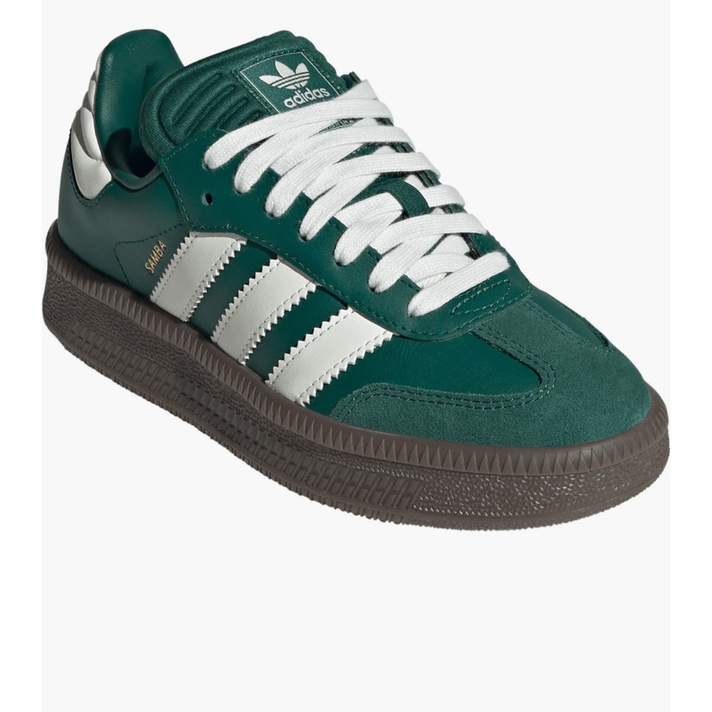 Adidas Dark Green & Cream Samba XLG Big Kid Sneakers 4 EXCELLENT condition